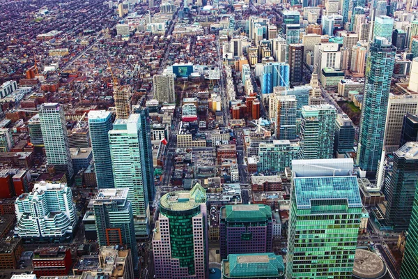Uma Vista Aérea Aglomerado Edifícios Escritórios Toronto — Fotografia de Stock