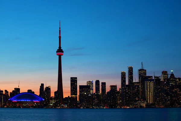 Toronto Canadá Centro Cidade Crepúsculo — Fotografia de Stock