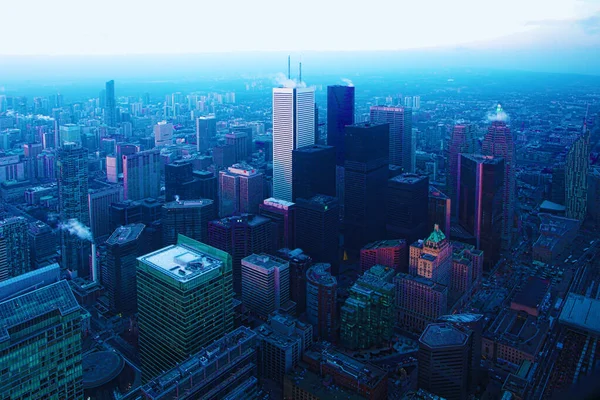 Een Antenne Scene Van Toronto Canada Nachts — Stockfoto