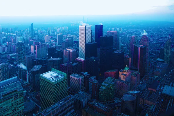 Una Escena Aérea Toronto Canadá Por Noche — Foto de Stock