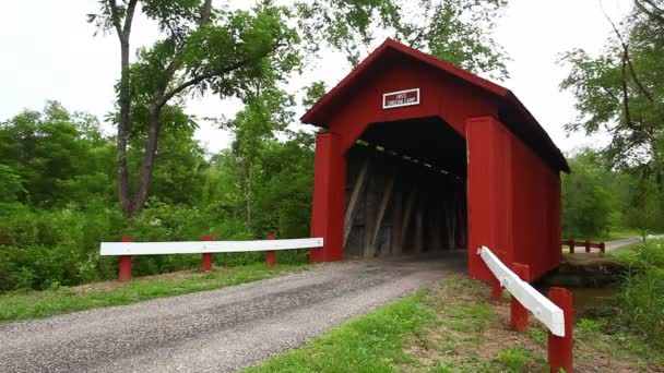 Indian Camp Covered Bridge Ohio Estados Unidos — Vídeo de stock