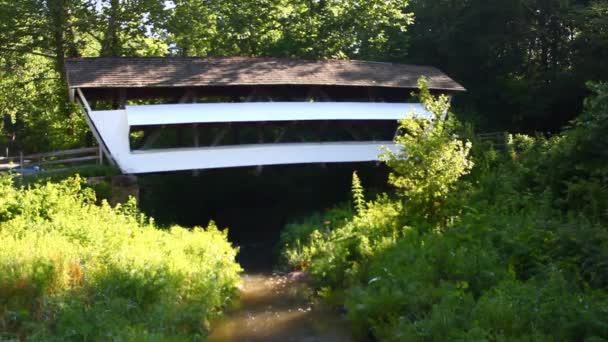 Mink Hollow Covered Bridge Ohio Estados Unidos — Vídeos de Stock