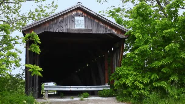 New Hope Covered Bridge Ohio Estados Unidos — Vídeos de Stock