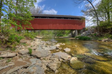 ABD 'nin Indiana kentindeki Stockheughter Köprüsü Manzarası