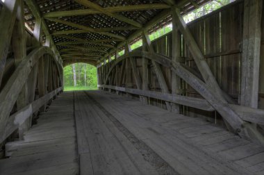 The Interior of Leatherwood Station Covered Bridge in Indiana, United States