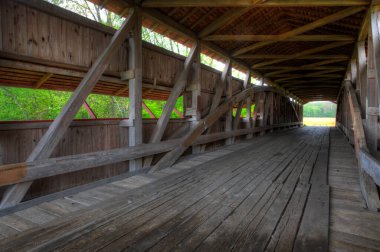 The Interior of Neet Covered Bridge in Indiana, United States