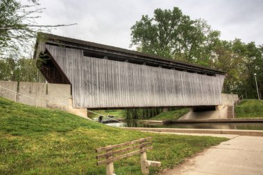 A View of New Brownsville Covered Bridge in Indiana, United States