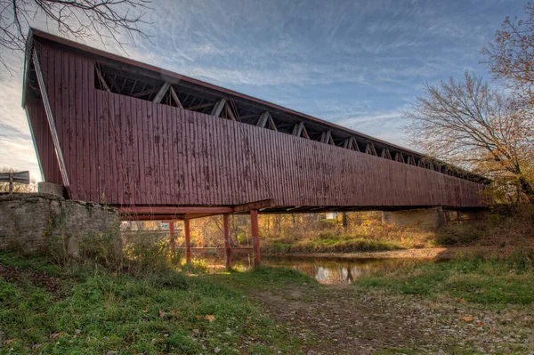 Roanne Covered Bridge Indiana Estados Unidos — Fotografia de Stock