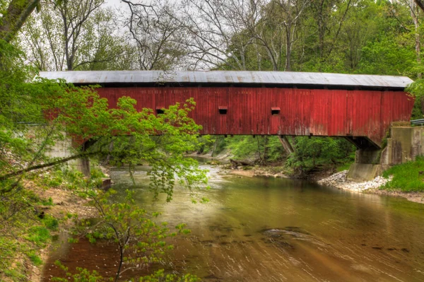 A View of Rolling Stone Covered Bridge in Indiana, United States
