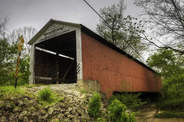 View Wilkins Mill Covered Bridge Indiana United States — Stock Photo, Image