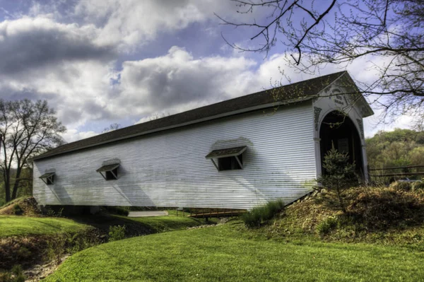 View Guilford Covered Bridge Indiana Verenigde Staten — Stockfoto