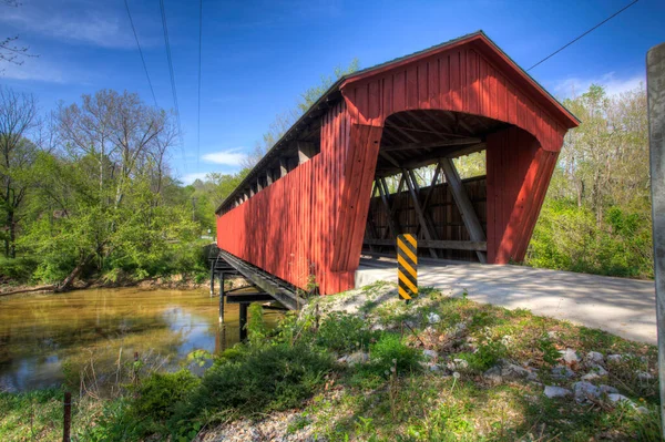 Lancaster Covered Bridge Indiana United States — Fotografia de Stock