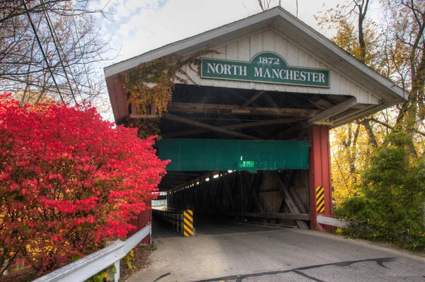 The North Manchester Covered Bridge in Indiana, United States