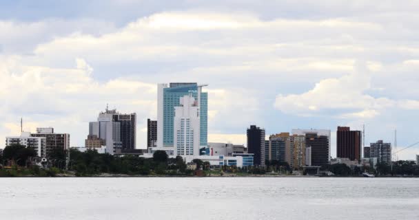 Skyline Windsor Ontario Kanada Över Detroit River — Stockvideo