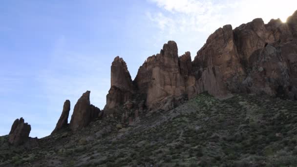 Escena Superstition Mountains Arizona Estados Unidos — Vídeos de Stock