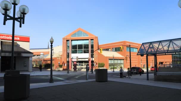 Brantford Ontario Canadá Noviembre 2020 Timelapse Market Square Brantford Ontario — Vídeos de Stock