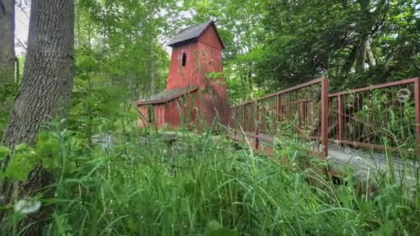 Ontario Kanada September 2017 Rörelsestyrd Över Sheave Tower Mill Ontario — Stockvideo