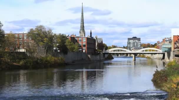 Cambridge Ontario Kanada Timelapse Nad Grand River — Wideo stockowe