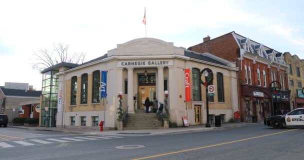 Dundas Ontario Canada November 2020 Oude Carnegie Bibliotheek Dundas Ontario — Stockvideo