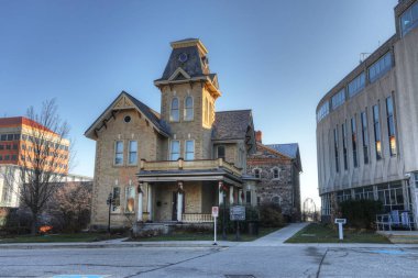 Kitchener, Ontario, Canada- November 6, 2020: Waterloo County Gaol, located in Kitchener, Ontario. It is a retired prison and historic site built in 1852 clipart