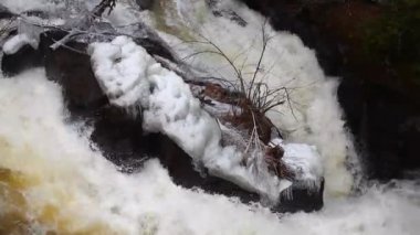 Eau Claire Gorge Falls manzaralı Ontario, Kanada