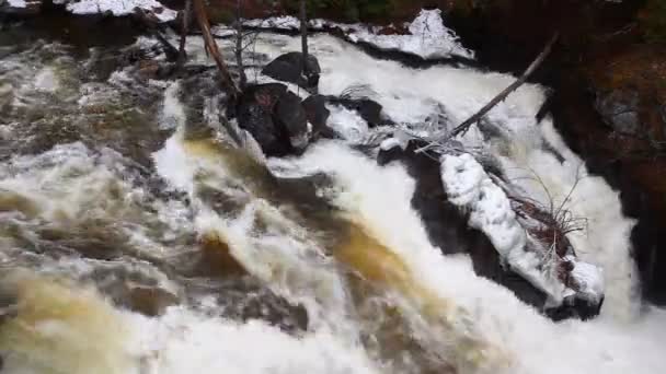 カナダ オンタリオ州のオークレア渓谷の滝の眺め — ストック動画