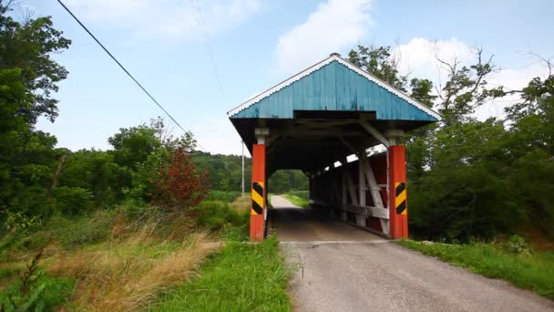 Zicht Parks South Covered Bridge Ohio Verenigde Staten — Stockvideo