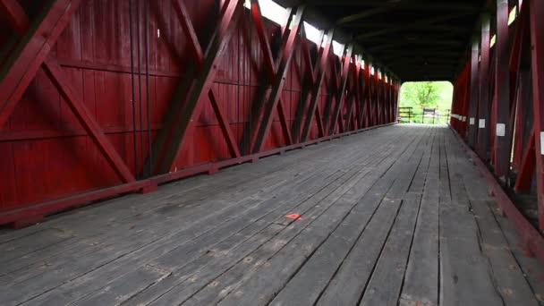 Interno Del Perintown Covered Bridge Ohio Stati Uniti — Video Stock