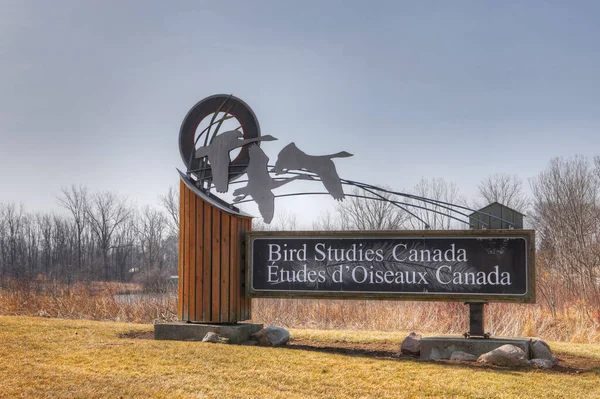 ポート ローワン オンタリオ州 カナダ 3030年10月26日 カナダのポート ローワンで鳥研究カナダのサイン ストック写真