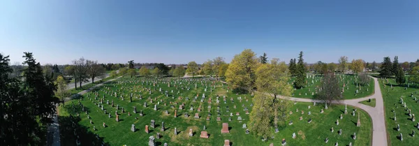 Воздушная Панорама Парижа Онтарио Канада Кладбище — стоковое фото