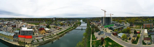 Panorama Aéreo Ciudad Cambridge Canadá Largo Del Gran Río —  Fotos de Stock