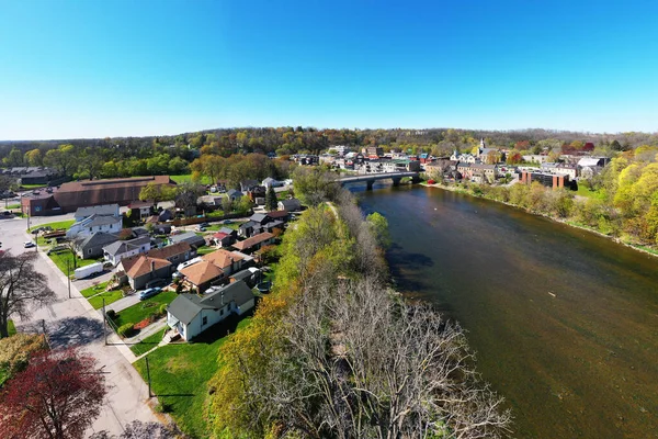 Een Luchtfoto Van Het Centrum Van Parijs Ontario Canada — Stockfoto