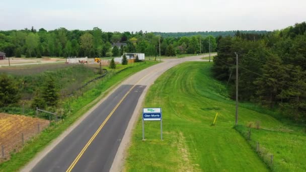 Přiblížit Glen Morris Ontario Kanada Uvítací Znamení — Stock video