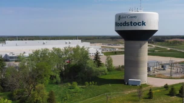 Woodstock Ontario Kanada Června 2021 Letecká Část Vodárenské Věže Woodstocku — Stock video