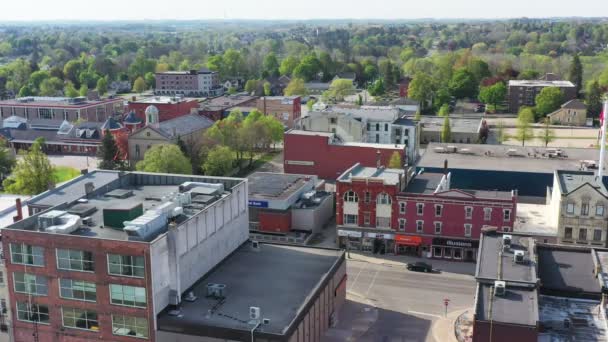 Woodstock Ontário Canadá Junho 2021 Cena Aérea Centro Woodstock Canadá — Vídeo de Stock