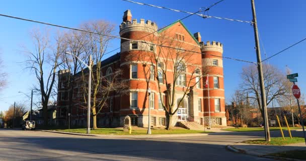 Woodstock Ontario Canada N0Vember 2020 Historic Woodstock Armoury Woodstock Ontario — Stock video