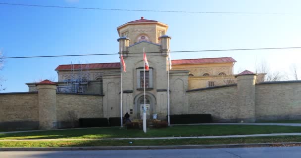 Woodstock Ontario Kanada N0Vember 2020 Historiska Träslag Gaol Woodstock Ontario — Stockvideo