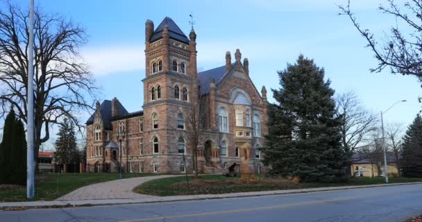 Woodstock Ontário Canadá N0Vember 2020 Historic Oxford County Court House — Vídeo de Stock