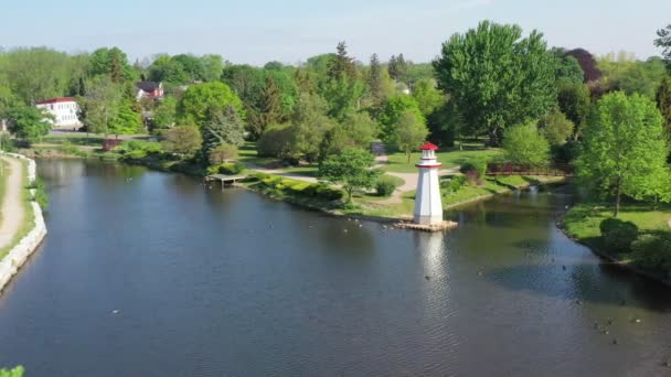 Vista Aérea Del Wellington Park Simcoe Ontario Canadá — Vídeos de Stock