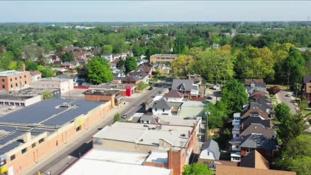 Aerial Downtown Simcoe Ontario Canada — Stock Video