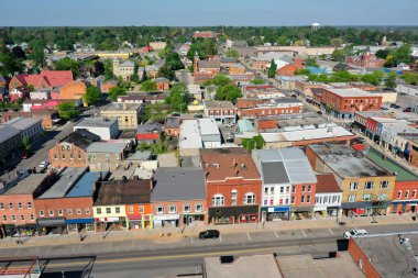 Simcoe, Ontario, Kanada şehir merkezinin hava görüntüsü
