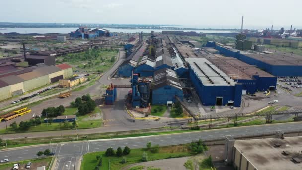 Hamilton Ontario Canada Juli 2021 Luchtfoto Van Stelco Gebouwen Hamilton — Stockvideo