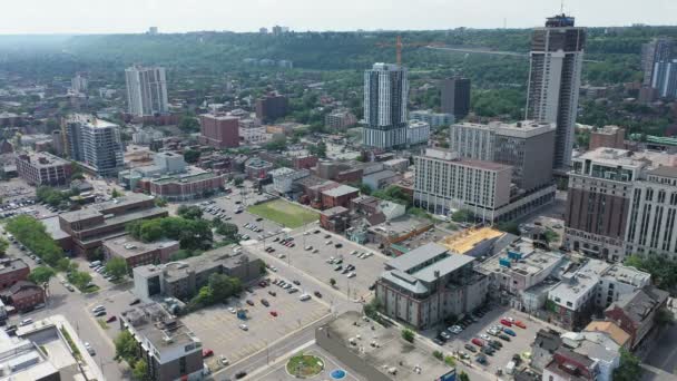 Aerial View Hamilton Ontario Canada Downtown — 图库视频影像