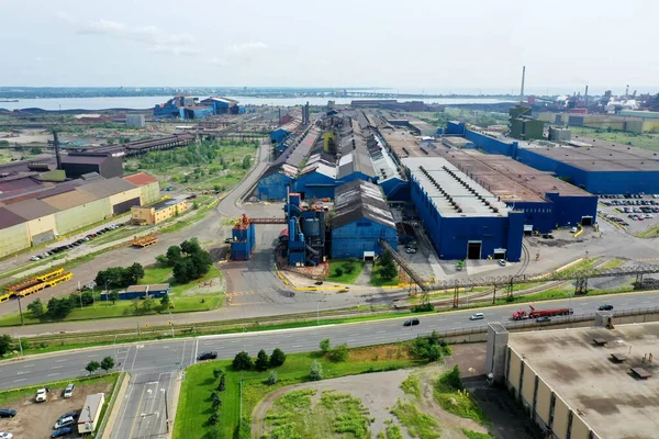 Hamilton Ontário Canadá Julho 2021 Uma Antena Edifícios Stelco Hamilton — Fotografia de Stock