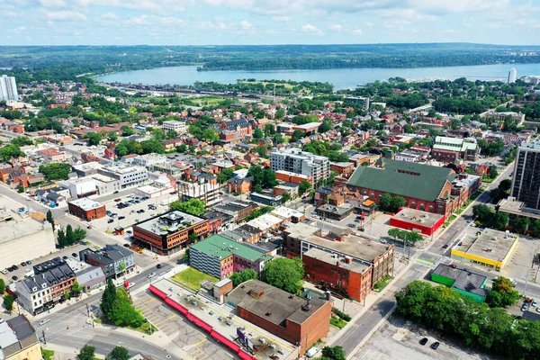 Una Vista Aérea Hamilton Ontario Canadá Centro Ciudad —  Fotos de Stock