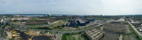 Hamilton Ontario Kanada Juli 2021 Antenn Panorama Över Industribyggnader Hamilton — Stockfoto