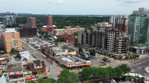 Burlington Ontario Kanada Července 2021 Letecký Pohled Centrum Burlingtonu Ontario — Stock video