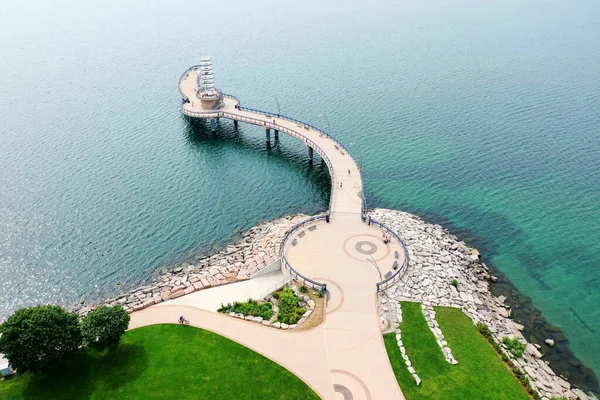 Eine Luftaufnahme Des Burlington Pier Ontario Kanada — Stockfoto