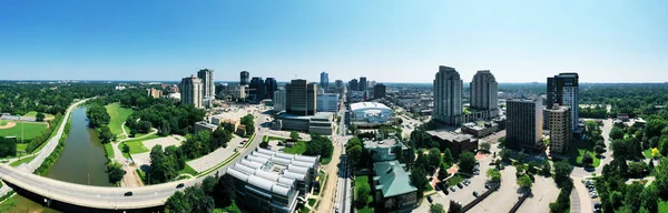 Aerial Panorama London Ontario Canada Downtown Fine Day — Stock Photo, Image