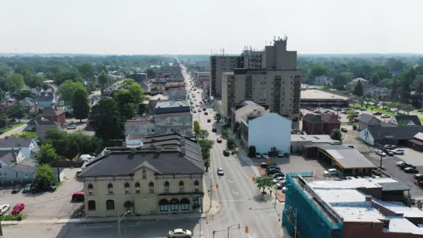 Vista Aérea Thomas Ontario Canadá Centro Ciudad — Vídeos de Stock